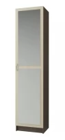 Шкаф "Вега" ШК-1 с зеркалом (Беленый дуб, ЛДСП/Зеркало, Венге цаво)